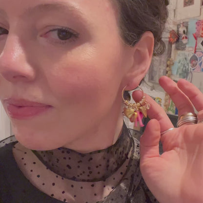 lov'd locket hoops in sweetheart