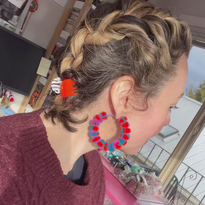 pom'd full painted hoops in bloom