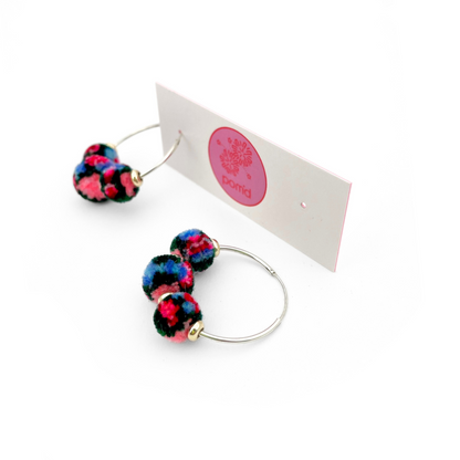 pom'd silver hoops in bloom