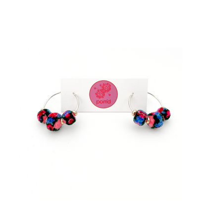 pom'd silver hoops in bloom
