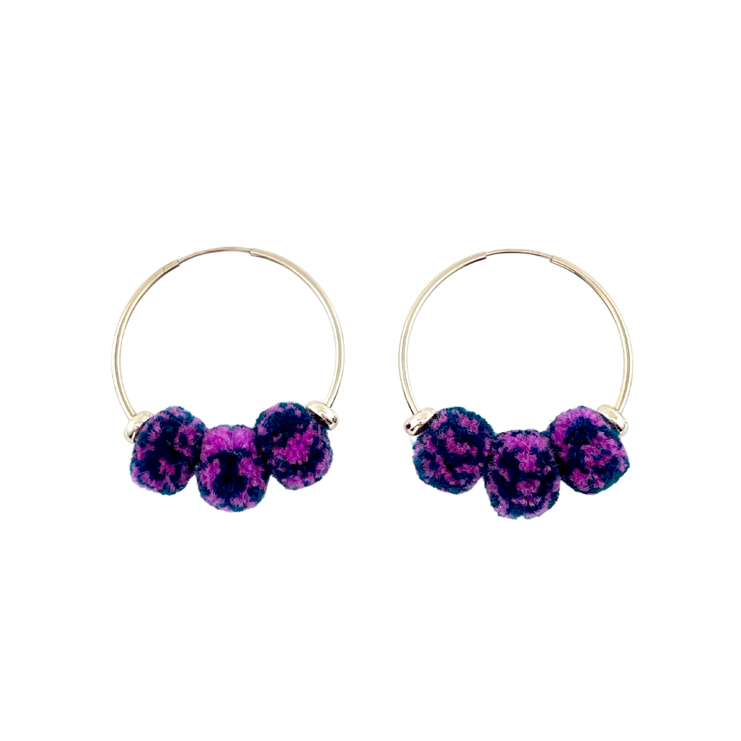 pom'd gold hoops in plum