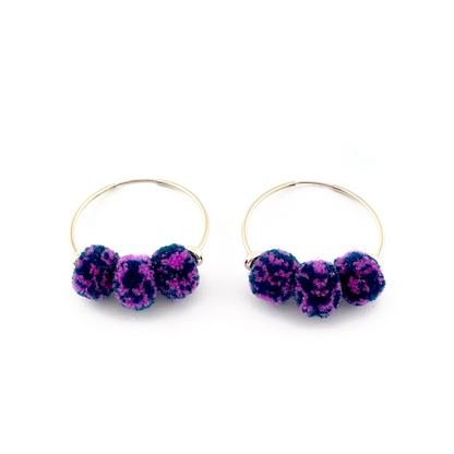 pom'd gold hoops in plum