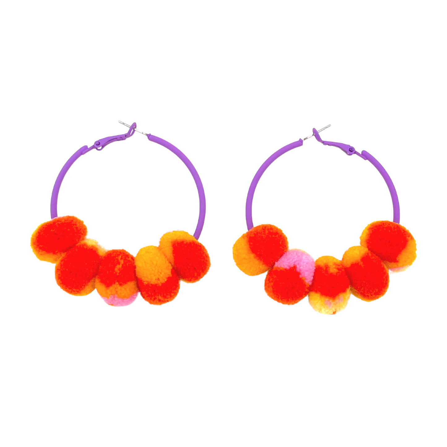 pom'd painted hoops in dahlia