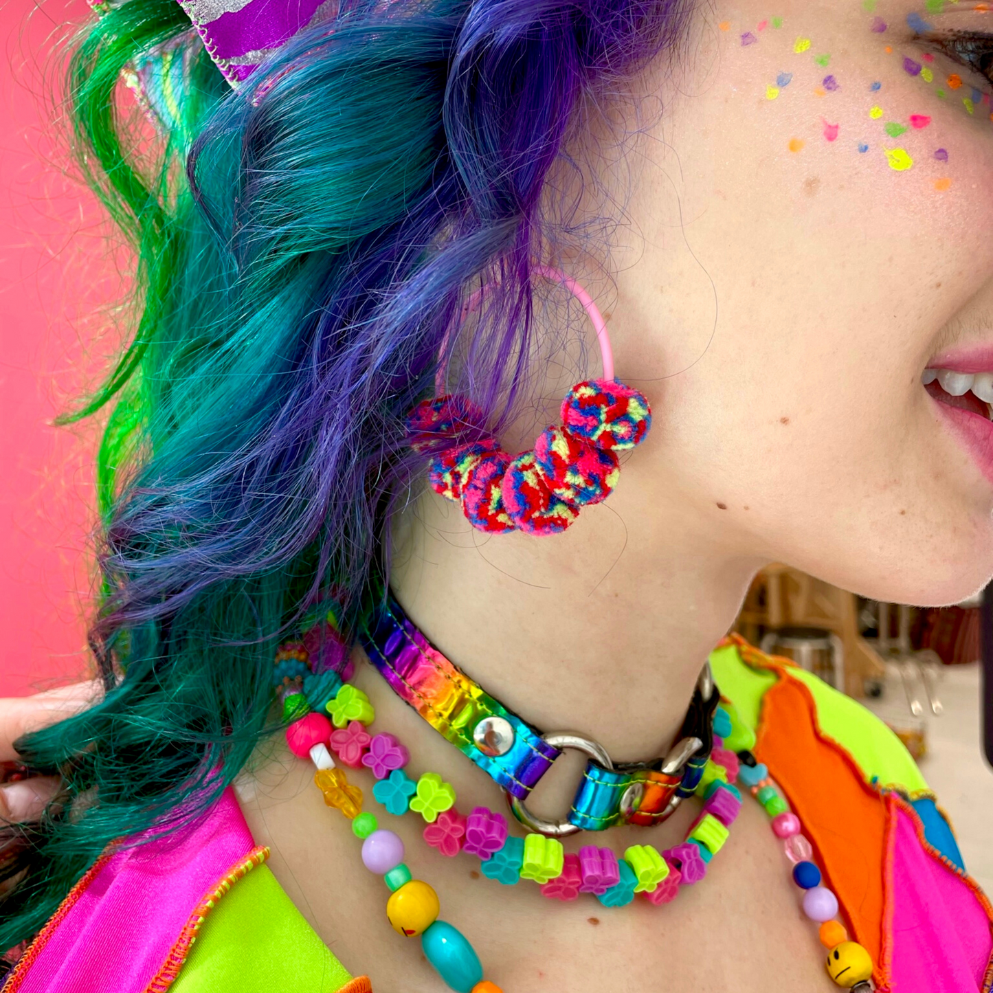 pom'd painted hoops in stardust