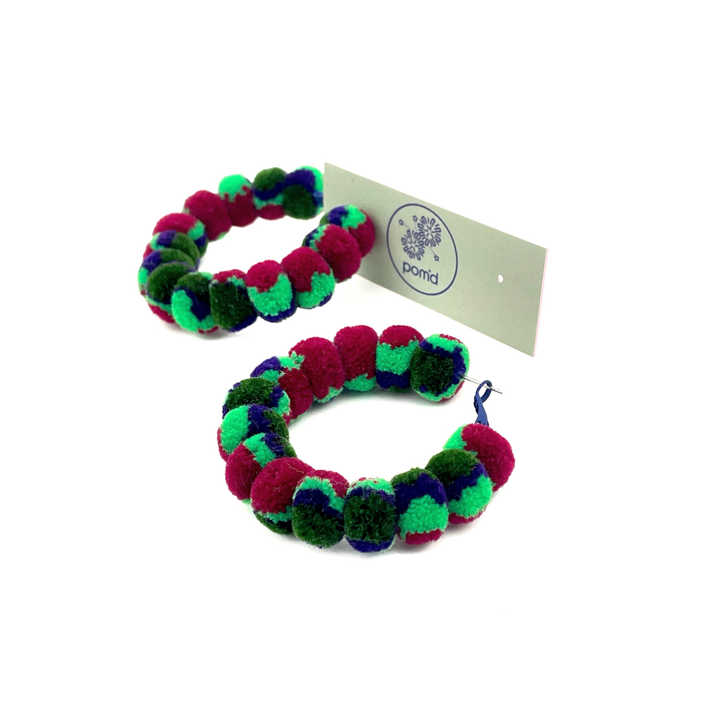 pom'd full painted hoops in hunter