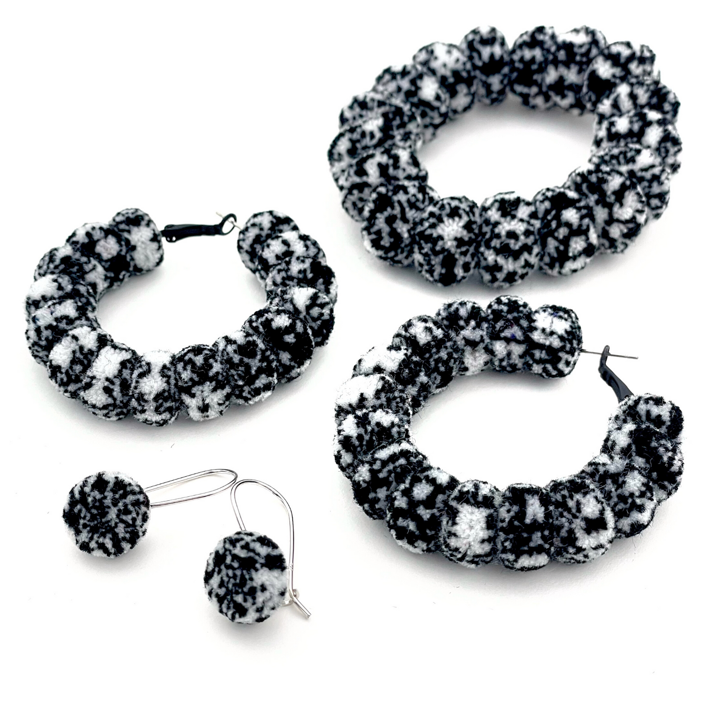 pom'd full painted hoops in marble