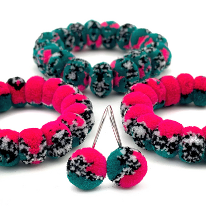 pom'd silver teardrops in techno teal