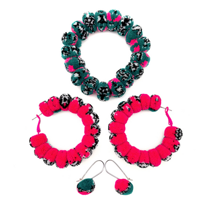 pom'd silver teardrops in techno teal