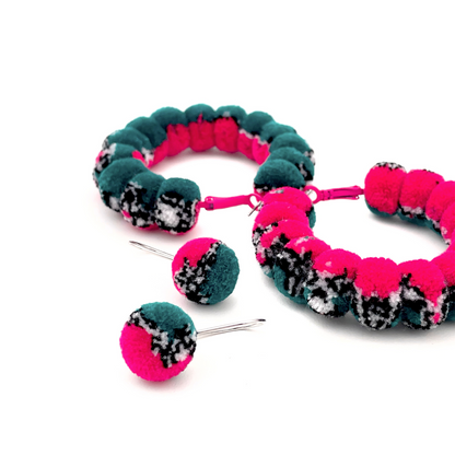 pom'd silver teardrops in techno teal