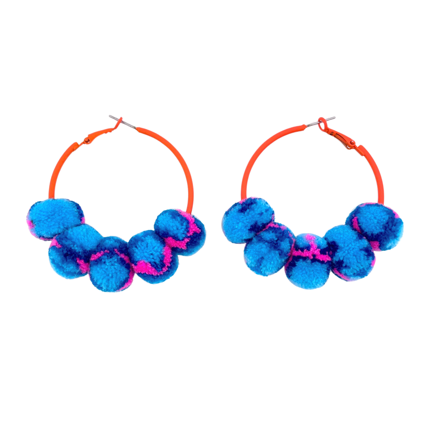 pom'd painted hoops in electric