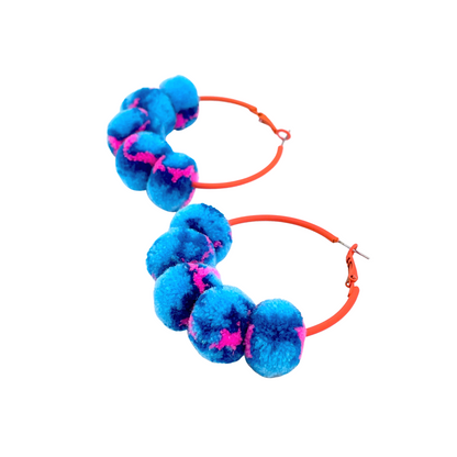 pom'd painted hoops in electric