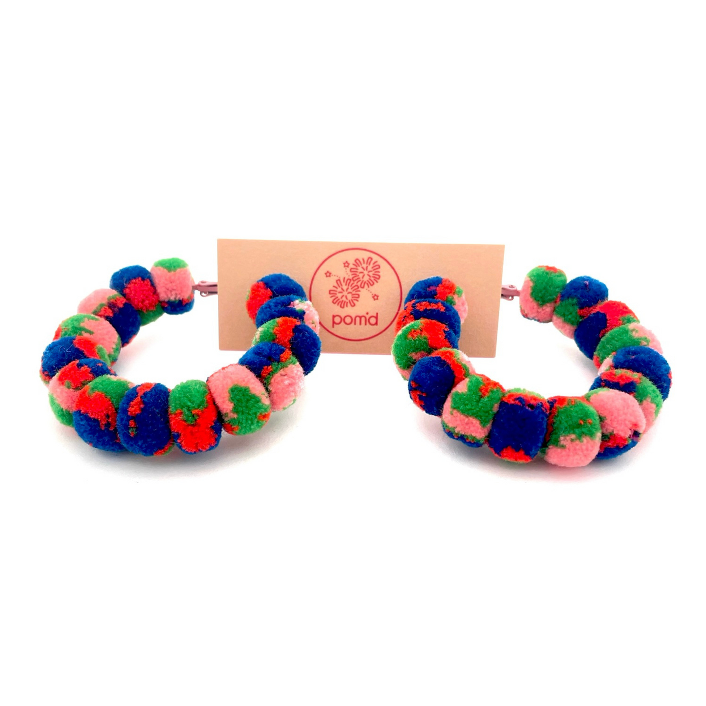 pom'd full painted hoops in dino