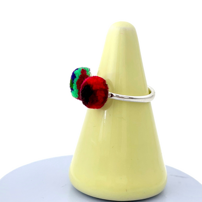 pom'd ring in hunter + red