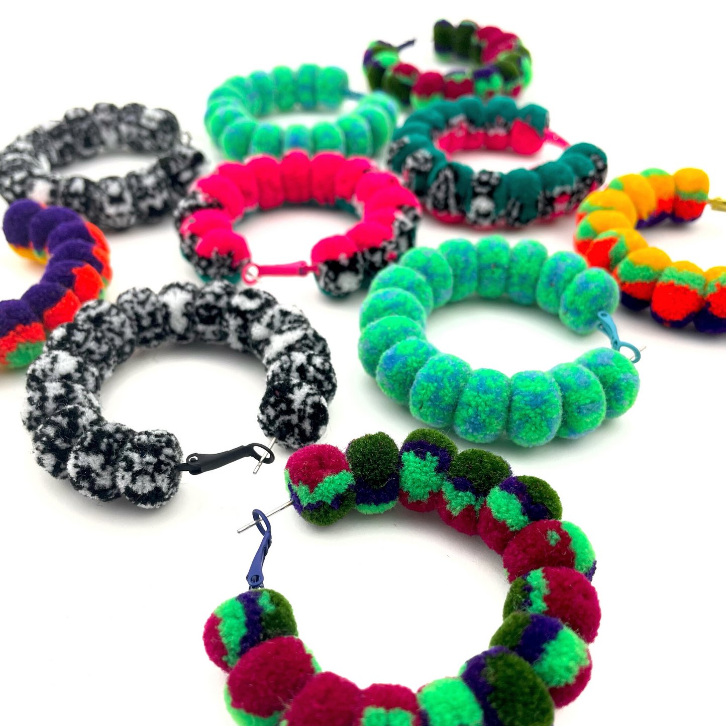 pom'd full painted hoops in hunter