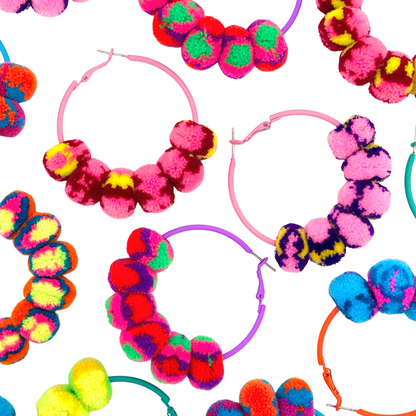 pom'd painted hoops in electric