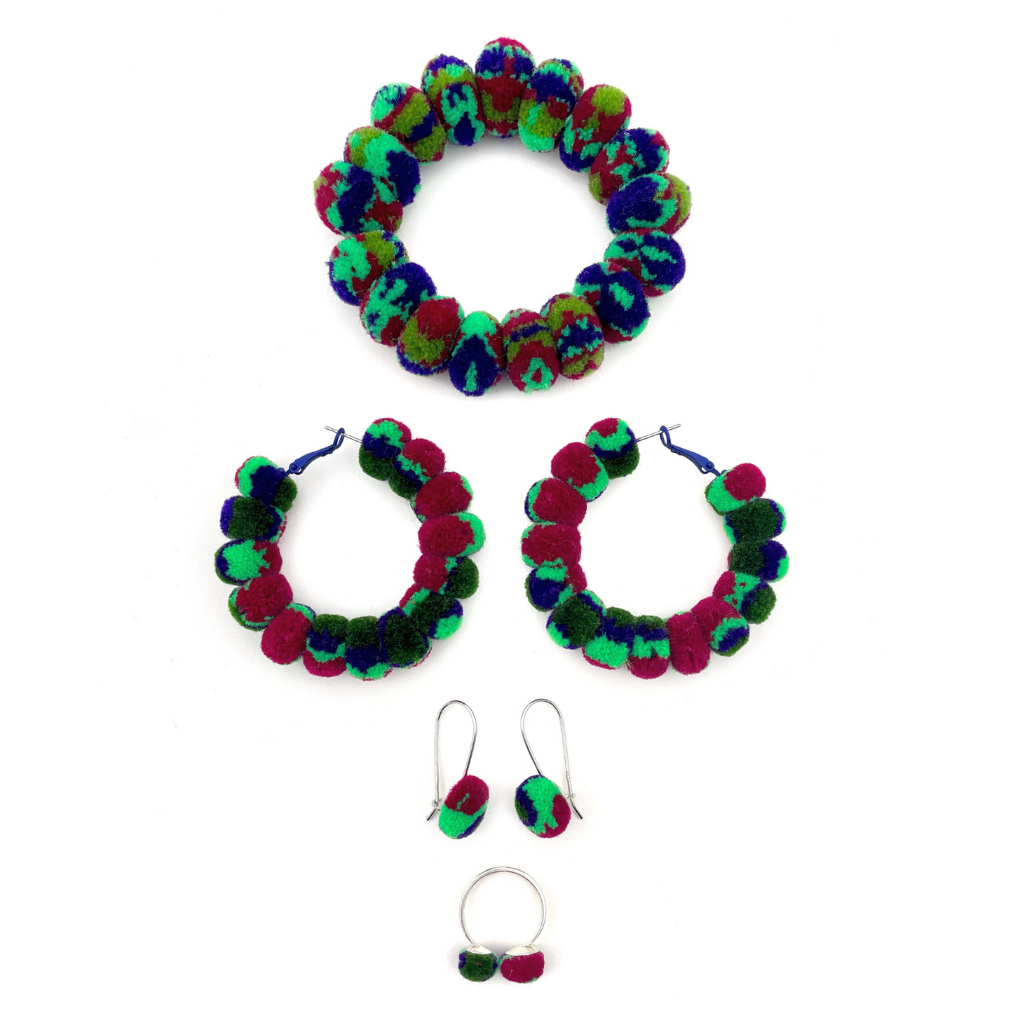 pom'd full painted hoops in hunter