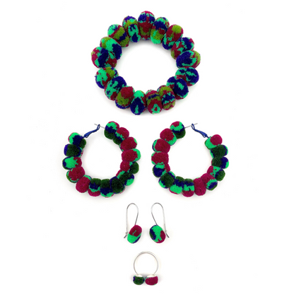 pom'd full painted hoops in hunter