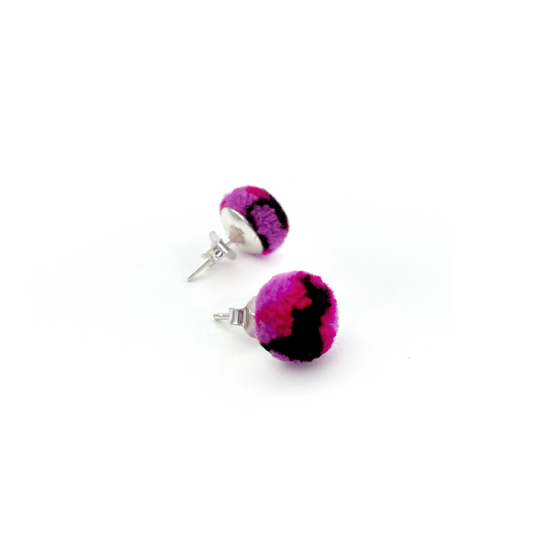 pom'd silver studs in magenta