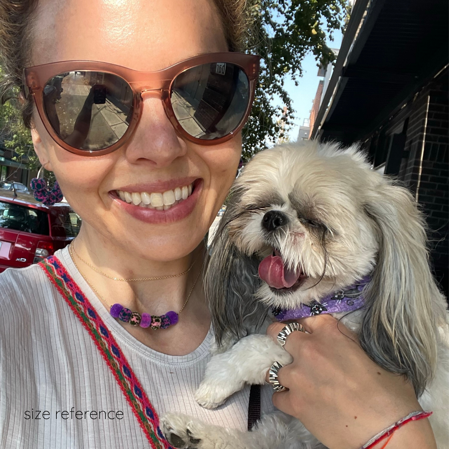 pom'd necklace in chiclets