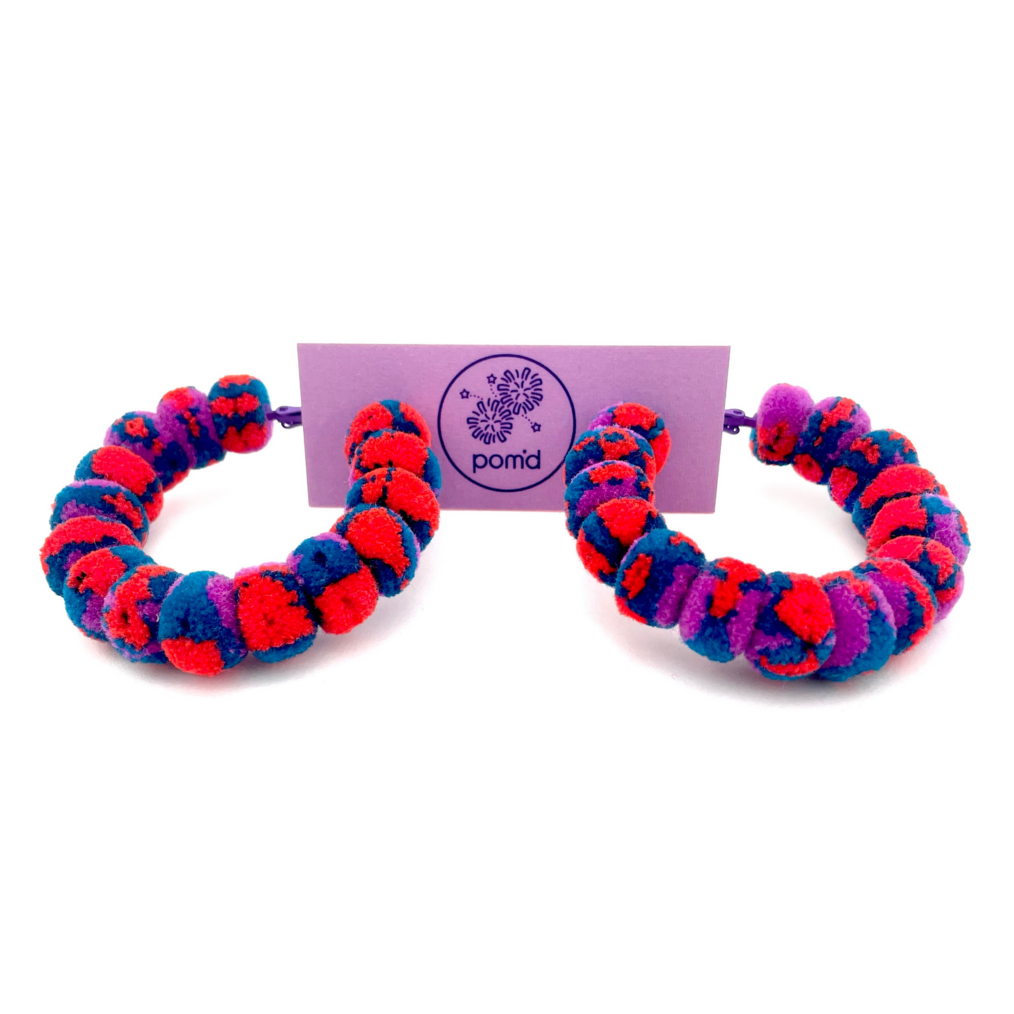 pom'd full painted hoops in tango