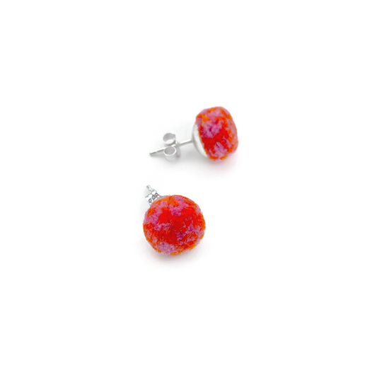 pom'd silver studs in tangerine