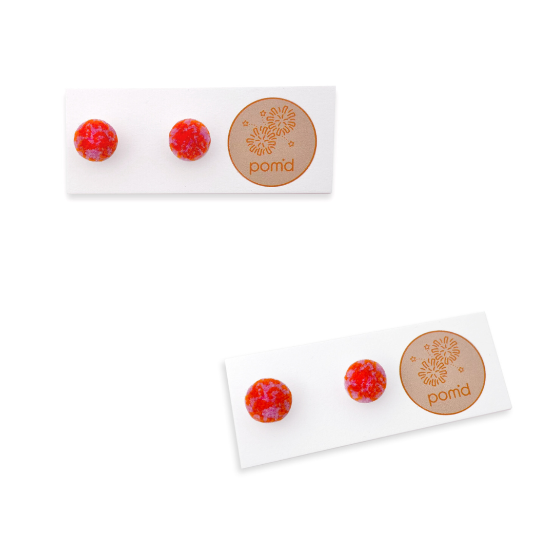 pom'd silver studs in tangerine