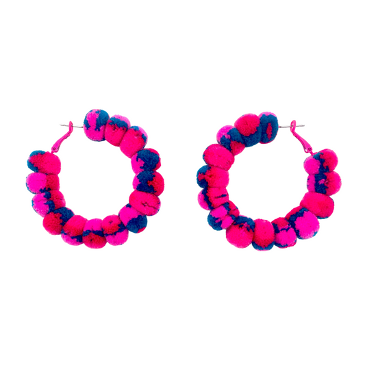 pom'd full painted hoops in bubble gum