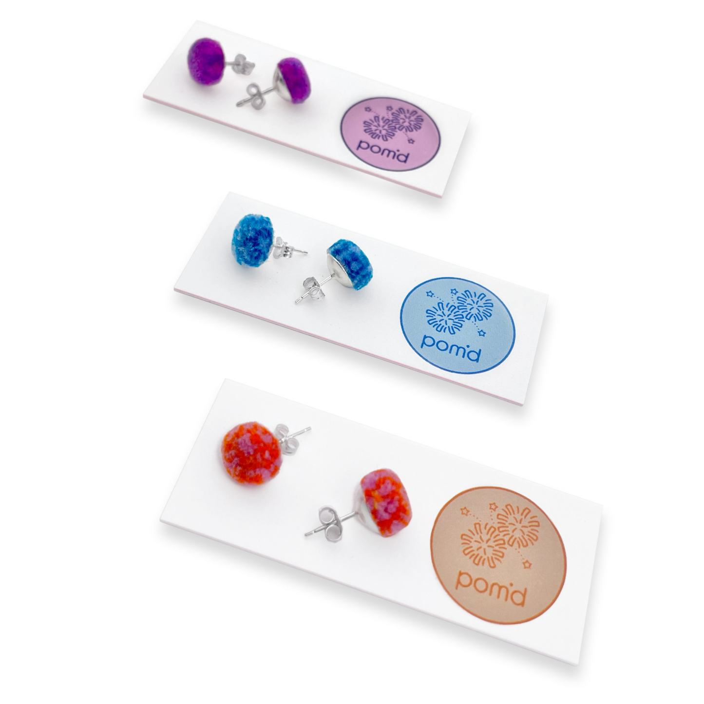 pom'd silver studs in tangerine