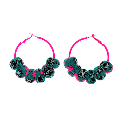 pom'd painted hoops in techno teal
