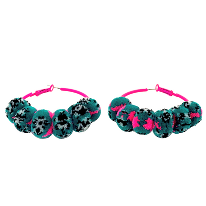 pom'd painted hoops in techno teal